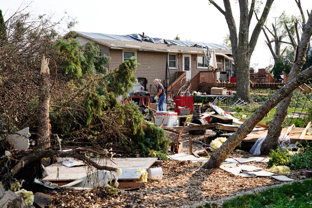 The tornado remained on the ground for about 12 miles (AP Photo/Kayla Wolf)
