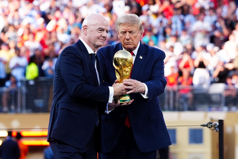 Fifa and its president Gianni Infantino, pictured left, is proposing to create a new company to run its competitions including the World Cup (Bradley Collyer/PA) (PA Wire)