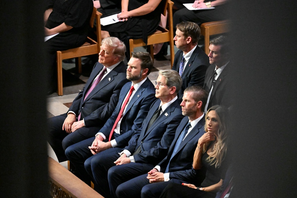 A number of US officials attended Graham's service, including JD Vance, Scott Bessent and Pete Hegseth (AFP via Getty Images)
