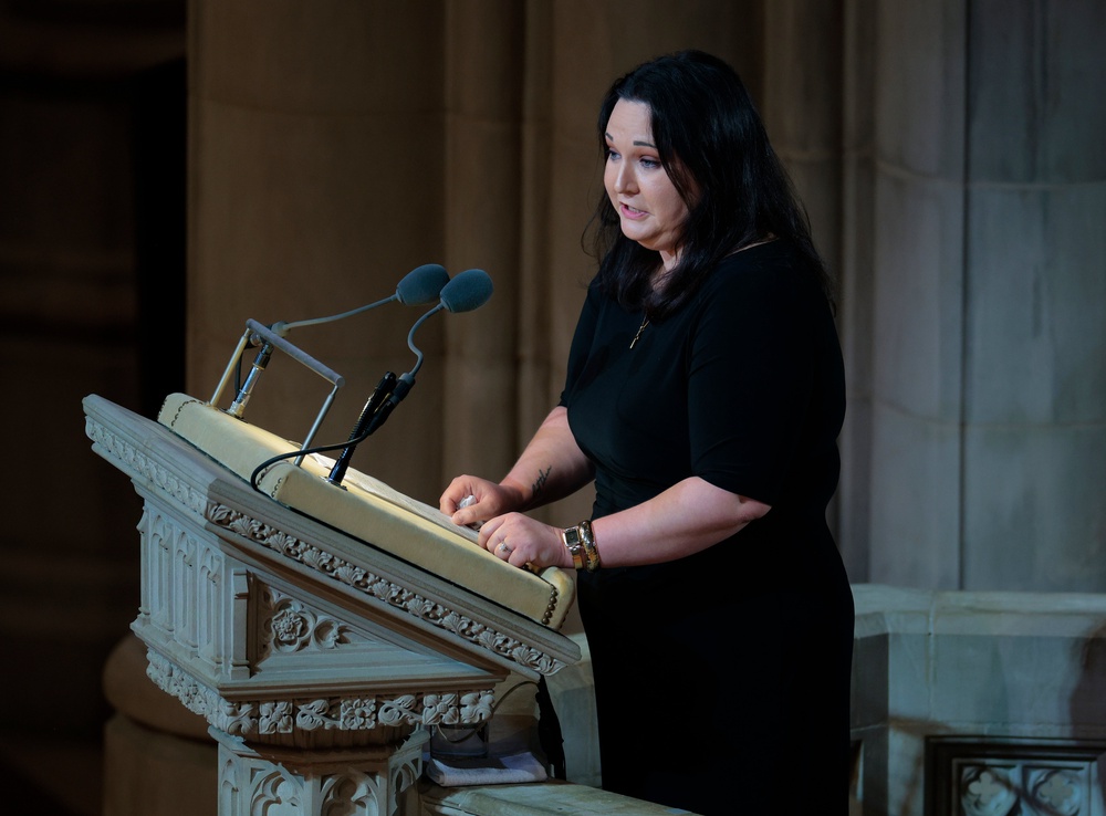 Emillie Boggs Roberts, Graham's niece, delivered a eulogy for the late senator in Washington National Cathedral on Tueday (Getty)