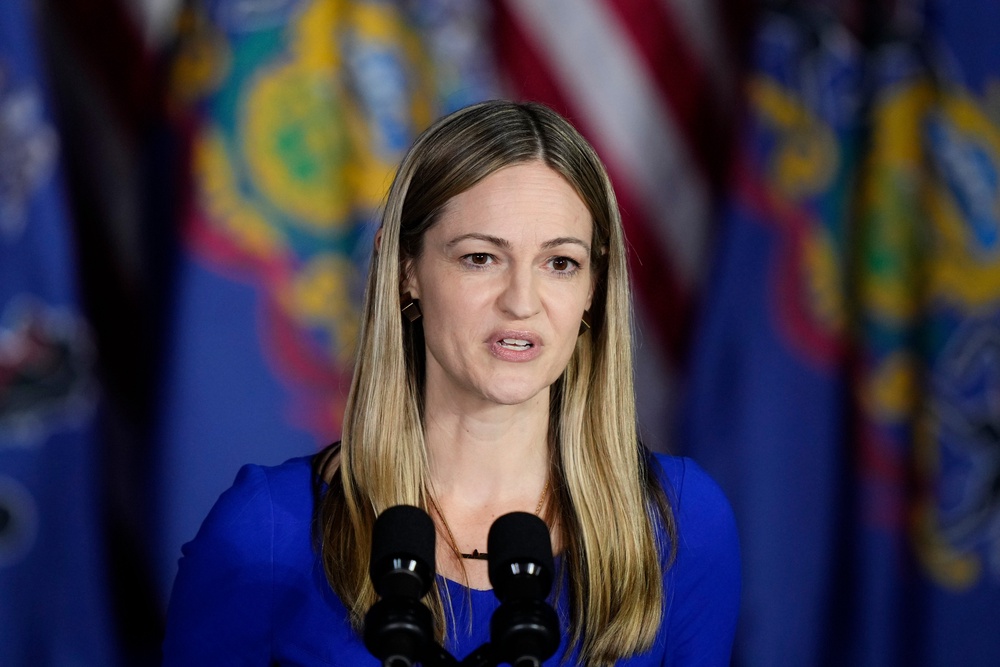 The contest between Democrat Paige Cognetti and freshman Republican Rep. Rob Bresnahan is viewed as a prime opportunity for the Democratic Party to secure a seat in the November election (AP Photo/Matt Rourke)