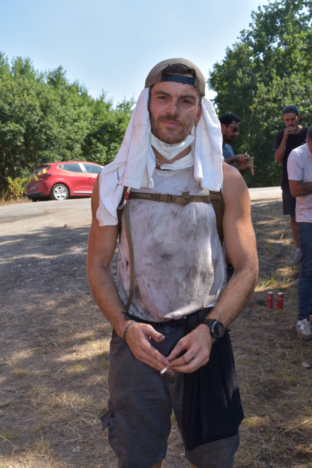 Nico, one of the volunteers working to contain the fires (James Reynolds/The Independent)