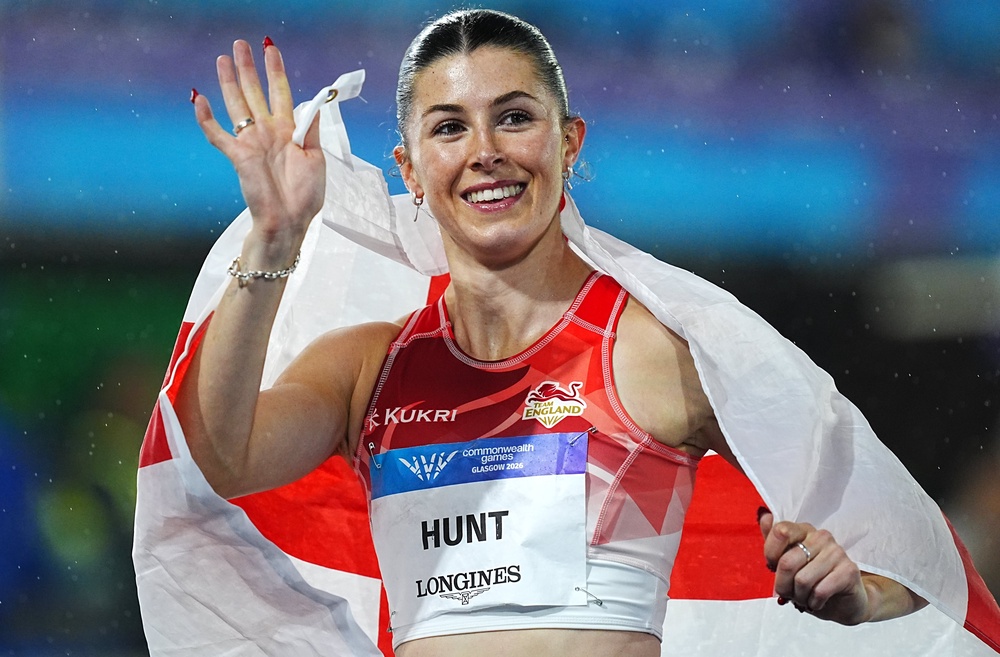 Amy Hunt celebrates silver (Jane Barlow/PA) (PA Wire)