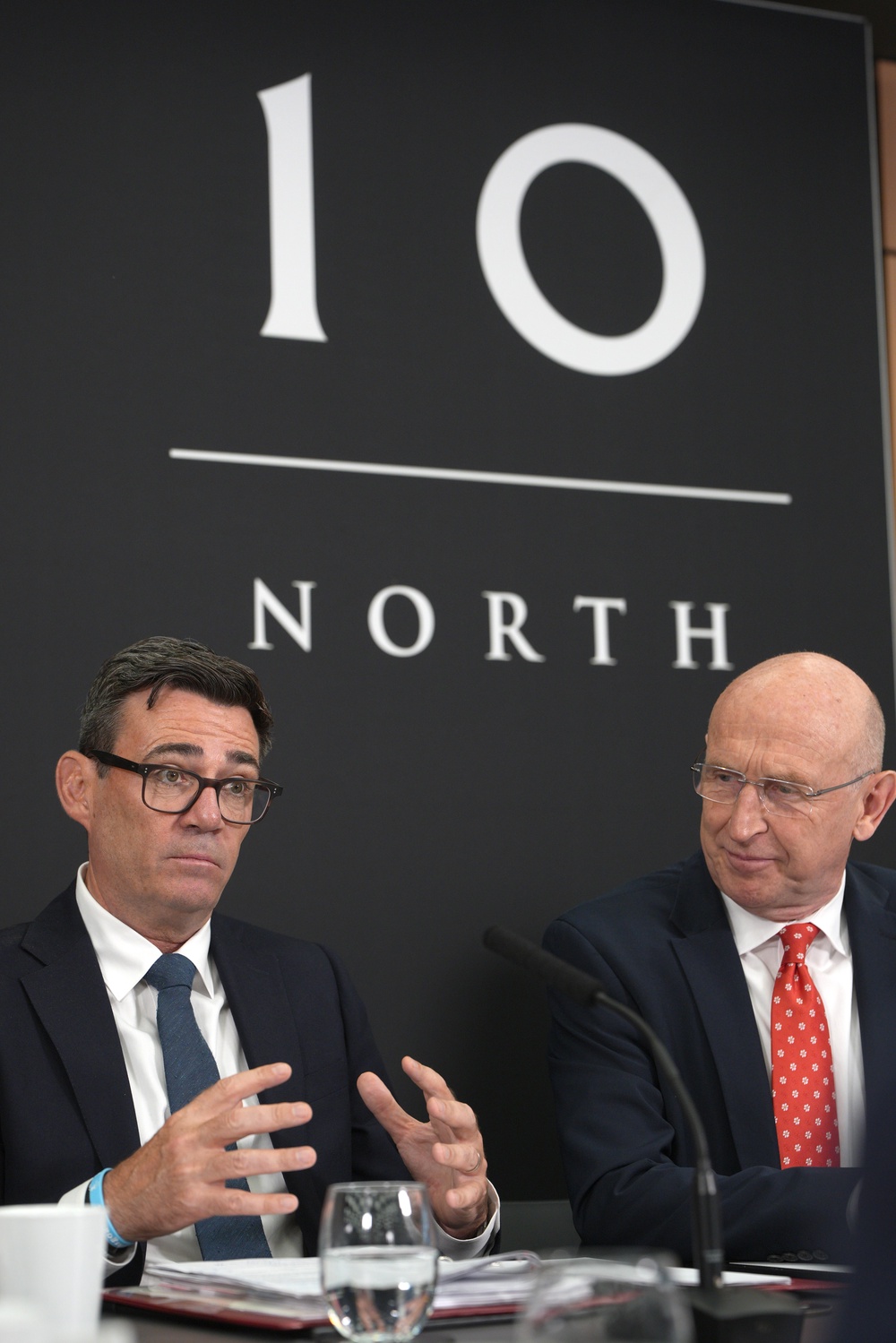 Prime Minister Andy Burnham and Chancellor John Healey during a National Economic Council meeting at No 10 North in central Manchester (Christopher Furlong/PA) (PA Wire)