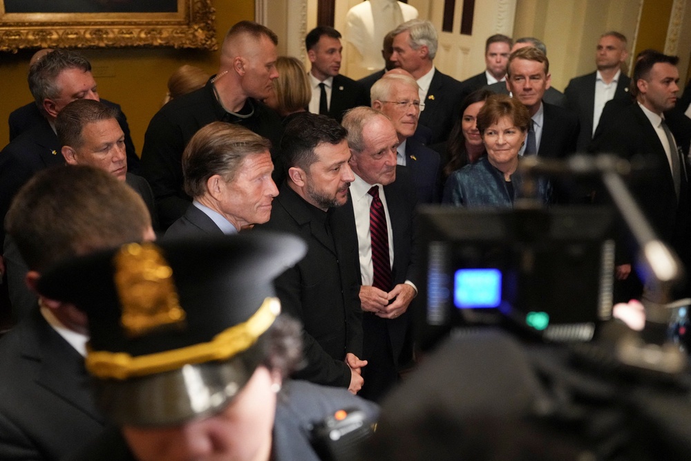 Speaking to reporters, Zelensky said the U.S. had followed through on their NATO promise (Reuters)