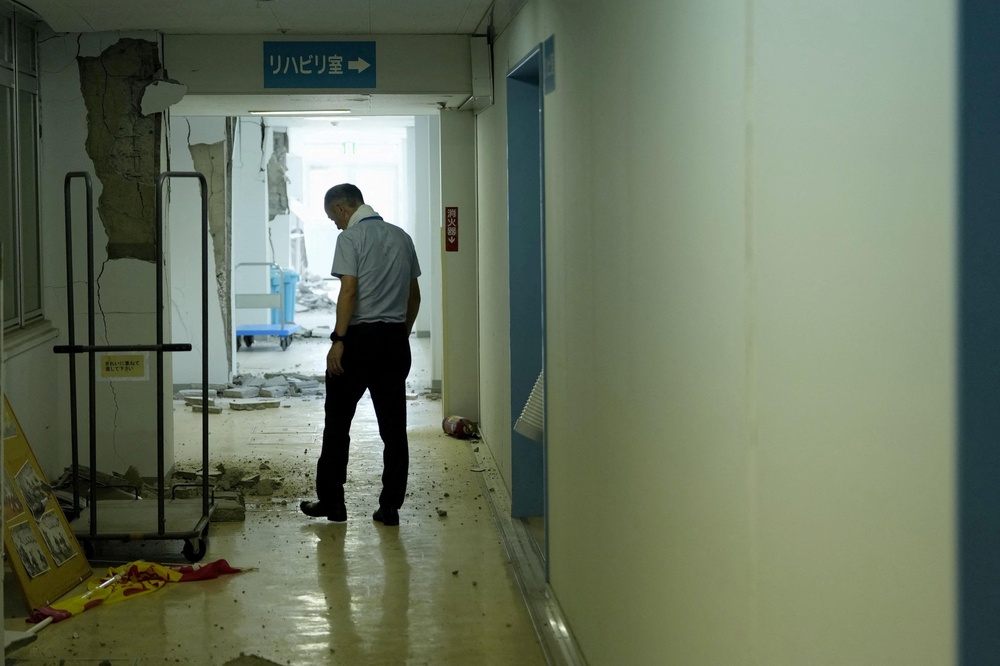 A view of the damage in Kumamoto Minami Hospital, after an earthquake with a preliminary magnitude of 7.1 struck Japan's southern Kumamoto prefecture, in Uki City (Reuters)