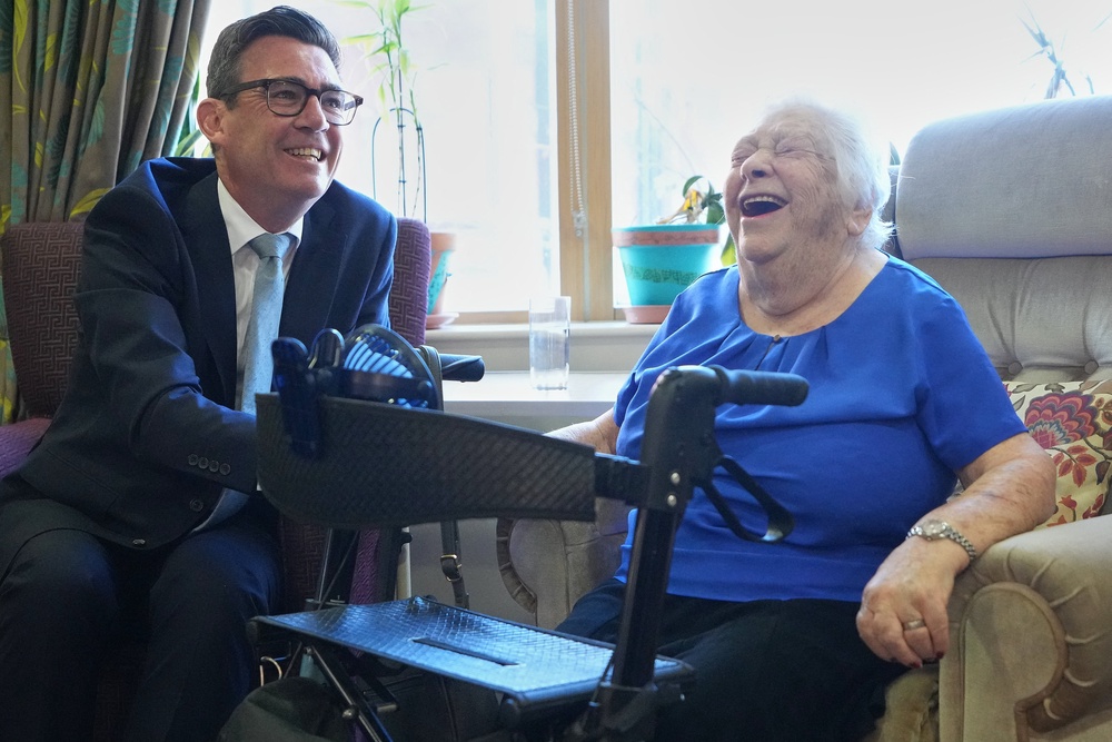 Burnham spoke from social care organisation Jewish Care in Enfield (AFP/Getty)