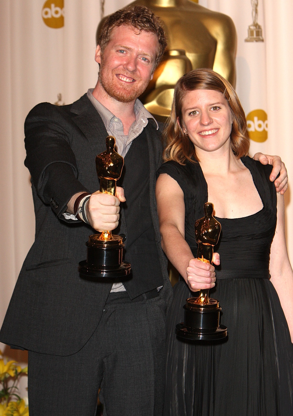 Hansard and Irglová with their Oscars in 2008 (PA)