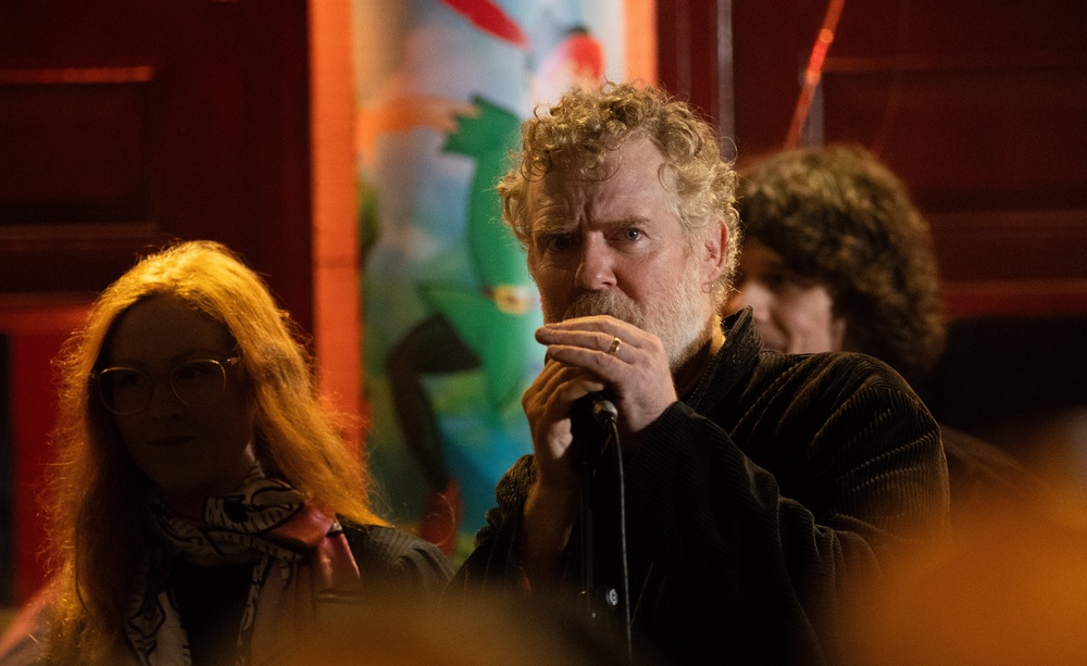 Hansard took part in the annual Christmas Eve busk outside the Gaiety Theatre in Dublin, in aid of homeless charity, the Simon Community (Evan Treacy/PA) (PA Archive)