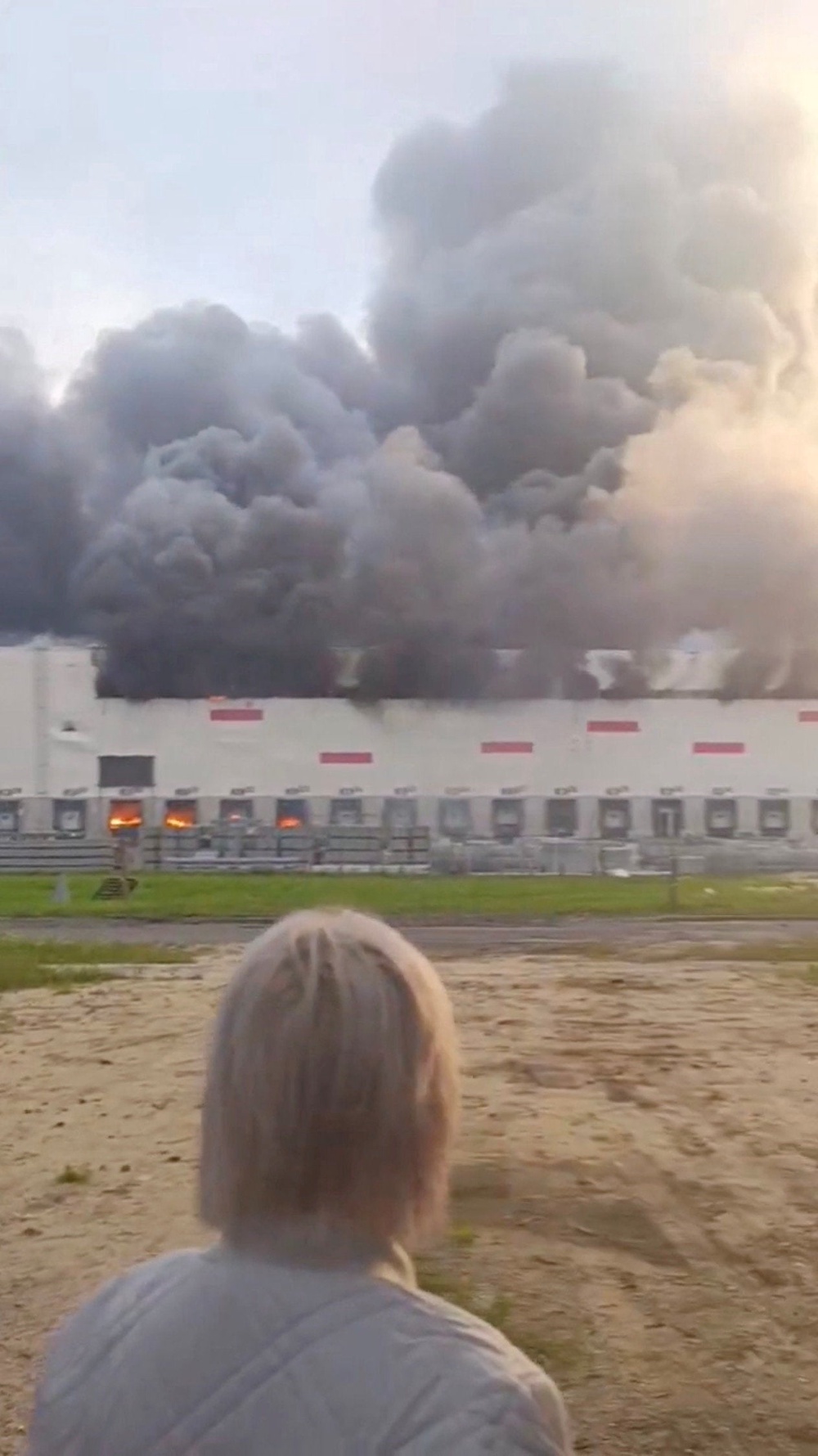 Smoke billows from a Wildberries warehouse in the Ryazan region of Russia (Social media)