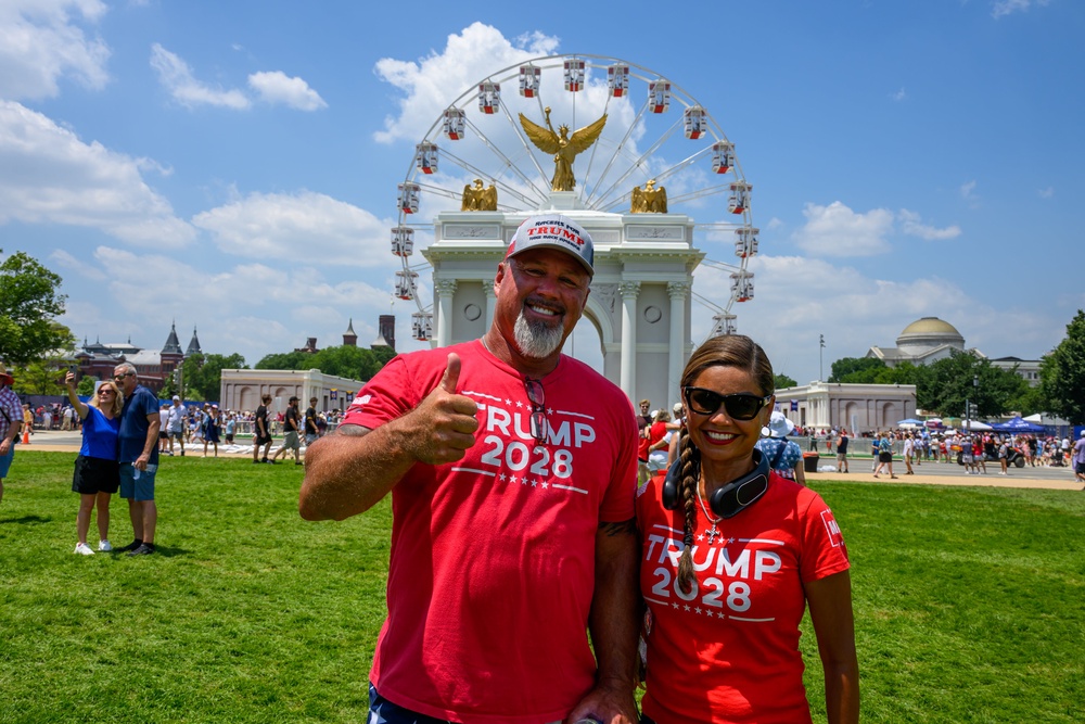 Many of the events of Trump 250 - including his ‘state fair’ on the National Mall - were met with criticism (Getty)