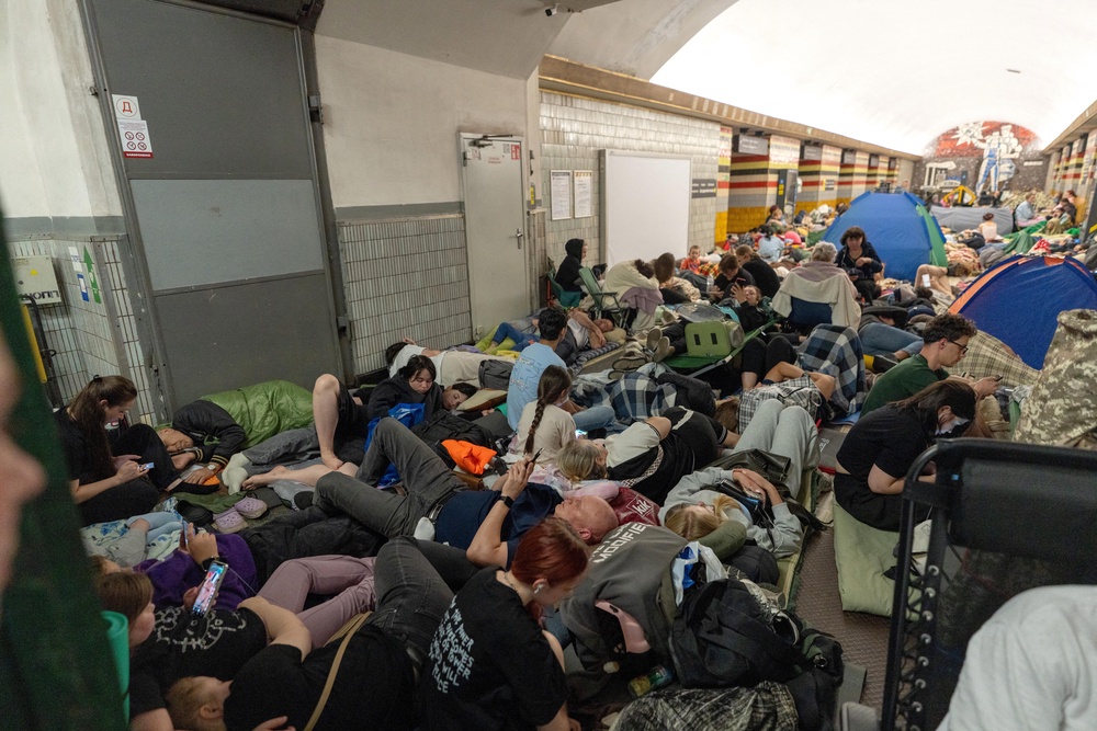 Increasing numbers of people are now seeking shelter from Russian attacks in metro stations (AFP/Getty)