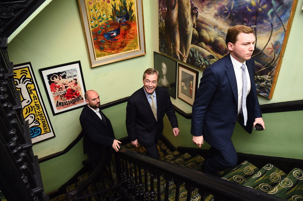 George Cottrell (right) with Reform leader Nigel Farage (Kirsty O’Connor/PA) (PA Archive)
