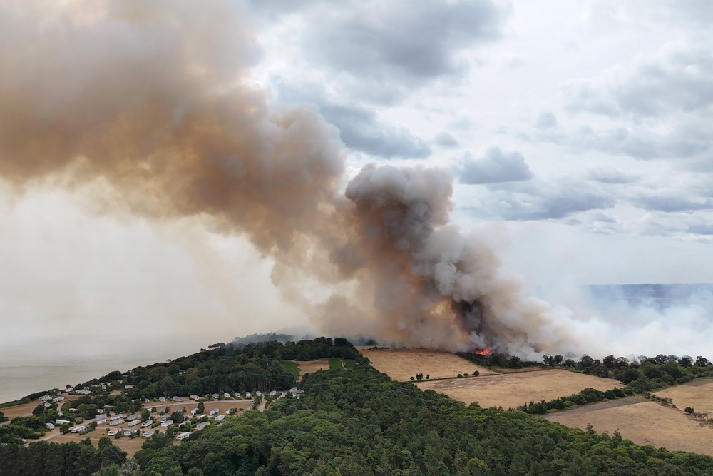 Smoke is covering the sky near Leiston (PA)