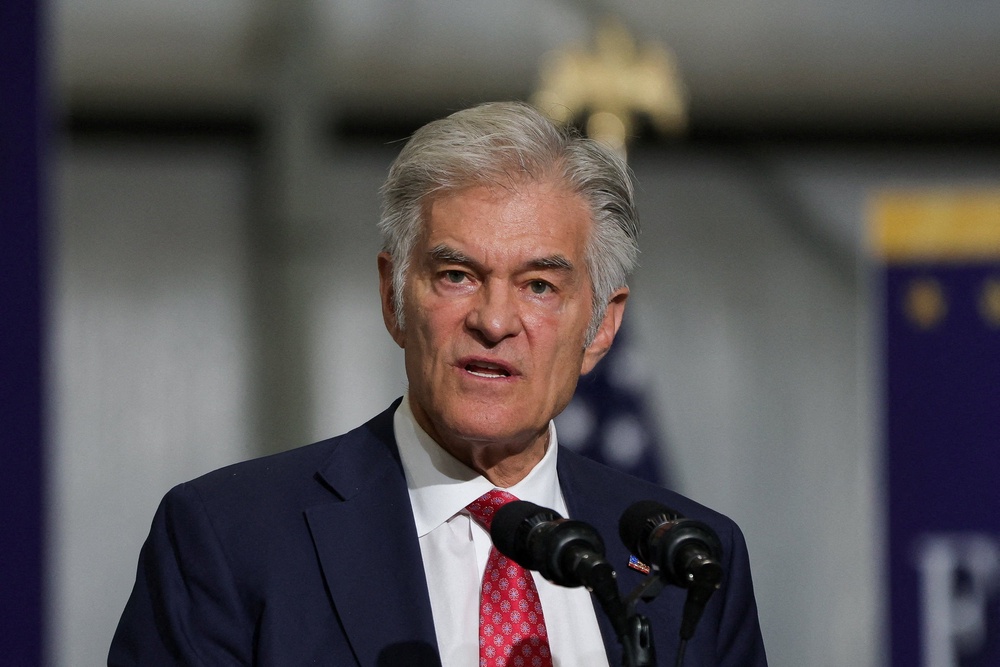 Dr Mehmet Oz leads the CMS but his department’s decision may come at an awkward moment for President Donald Trump (Reuters)
