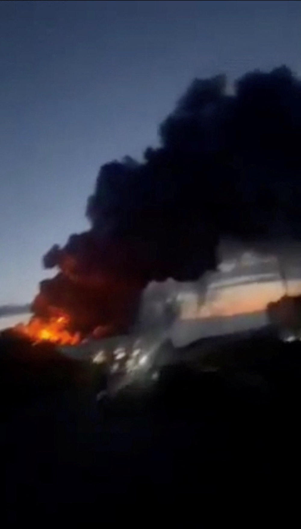 Smoke billows from a Wildberries warehouse targeted by Ukrainian drones in Penza (Reuters)