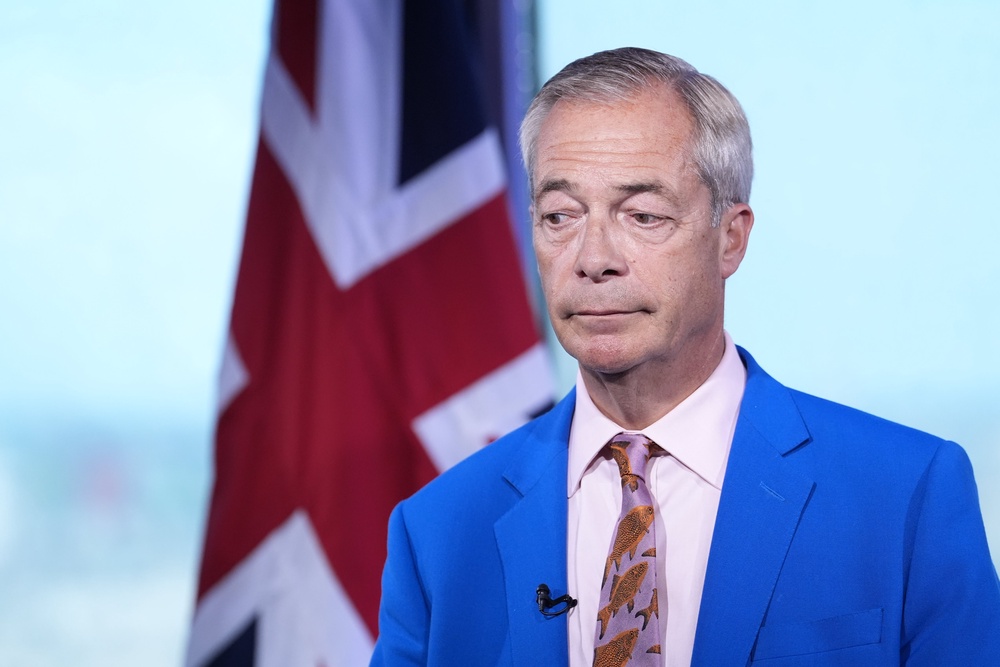 Farage’s decision to force a contest followed continued questions about a £5m donation he received from crypto billionaire Christopher Harborne and gifts from a convicted criminal, George Cottrell. (PA)