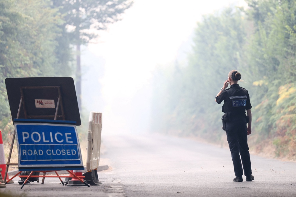 Roads to the area were closed off (Reuters)