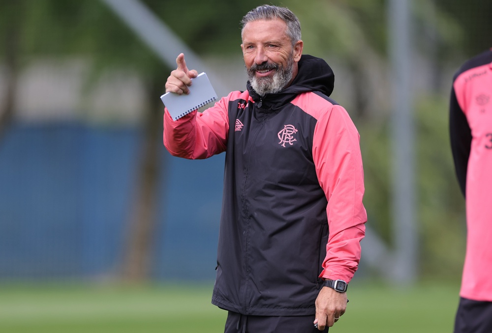 Rangers manager Derek McInnes during a summer training session (Steve Welsh/PA) (PA Wire)