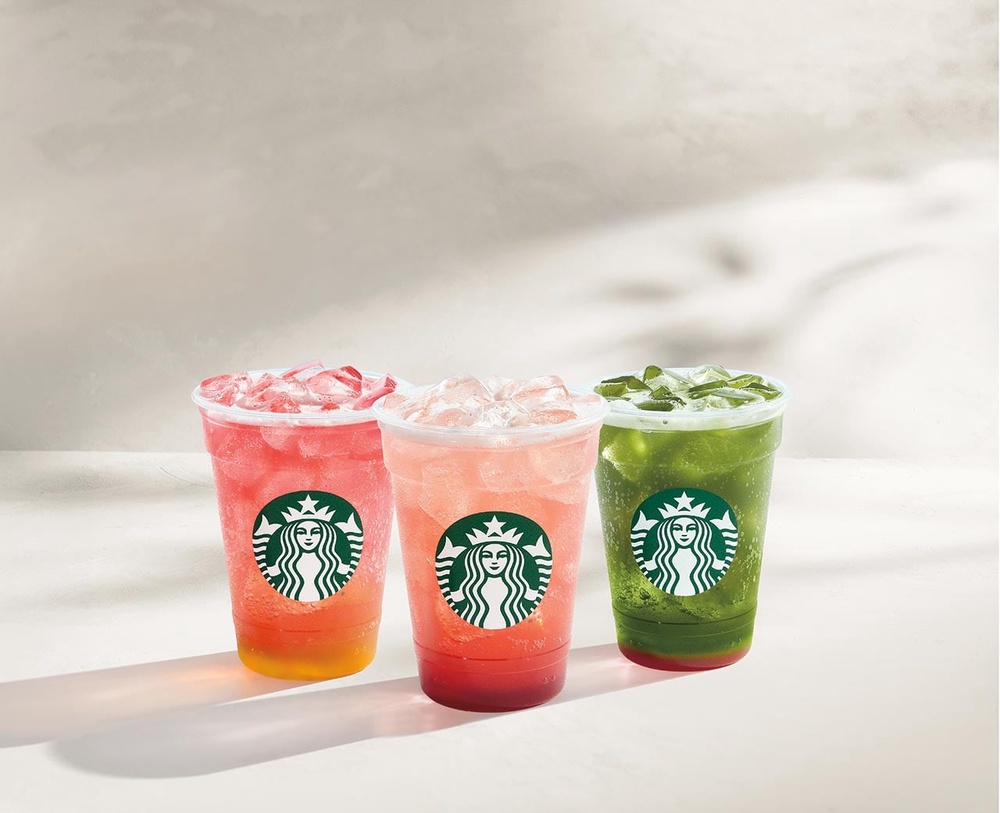 The new Spritz collection being tested at certain locations will feature a Strawberry Sunset Spritz, Golden Peach Spritz and Strawberry Matcha Spritz (Starbucks)