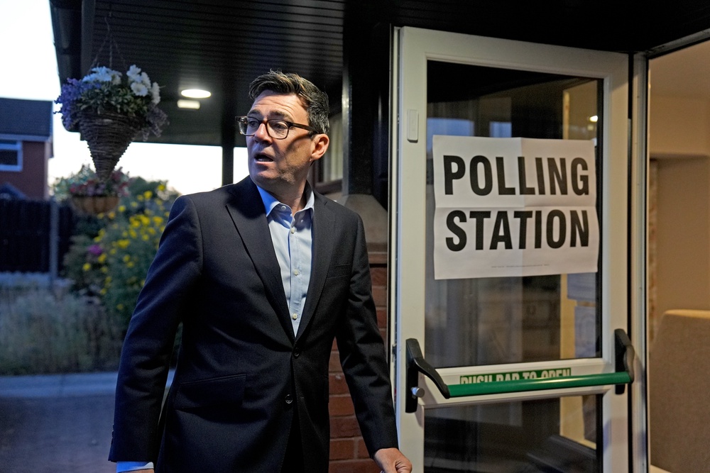 Andy Burnham cast his vote in the by-election to choose his successor as Greater Manchester mayor late on Thursday (Annabel Lee-Ellis/PA) (PA Wire)