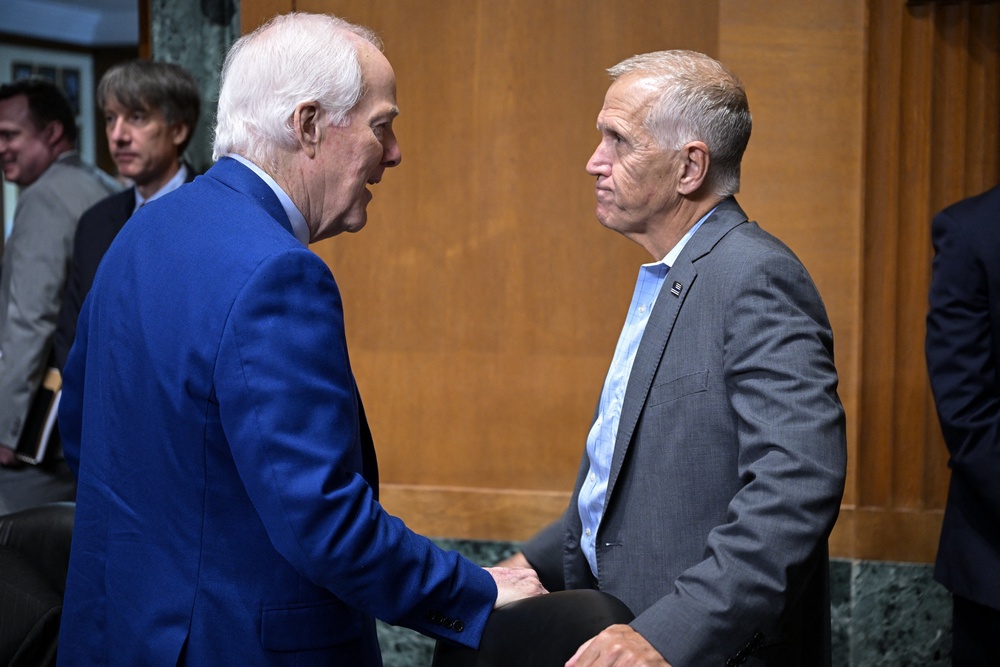 Blanche’s statement appeared to be sufficient enough for Republican Senators John Cornyn, left, and Thom Tillis, right, after they raised questions about the future of Trump’s ‘Anti-Weaponization Fund’ (AFP/Getty)