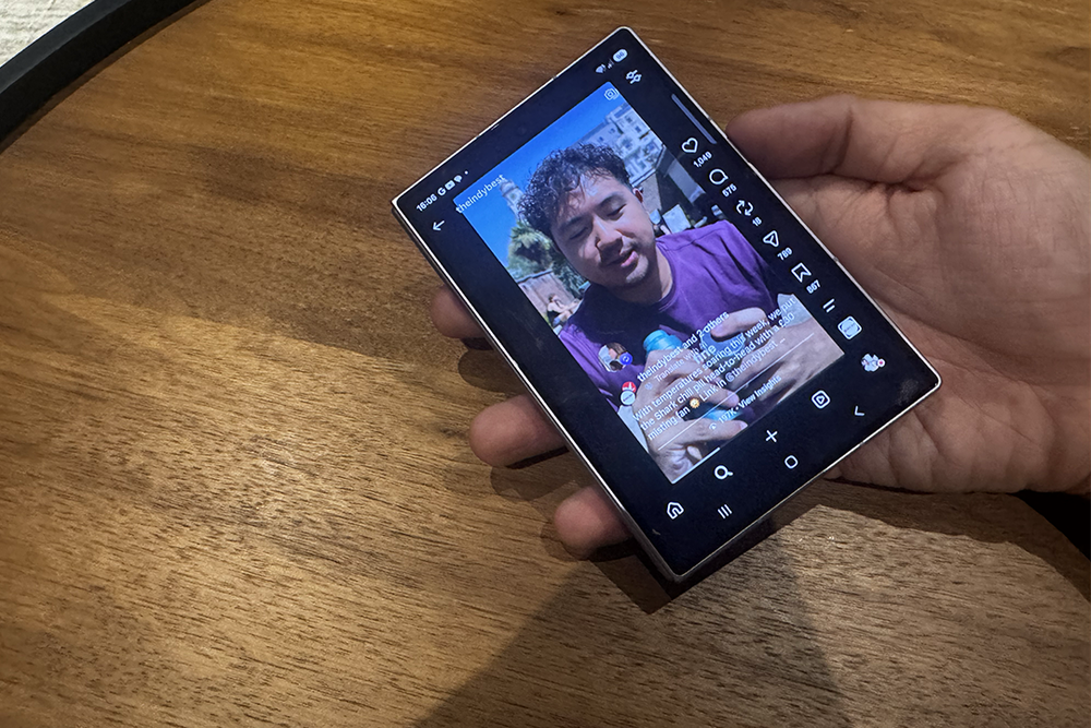 Instagram reels have black bars on either side, but it means the buttons are less squashed (Alex Lee/The Independent)