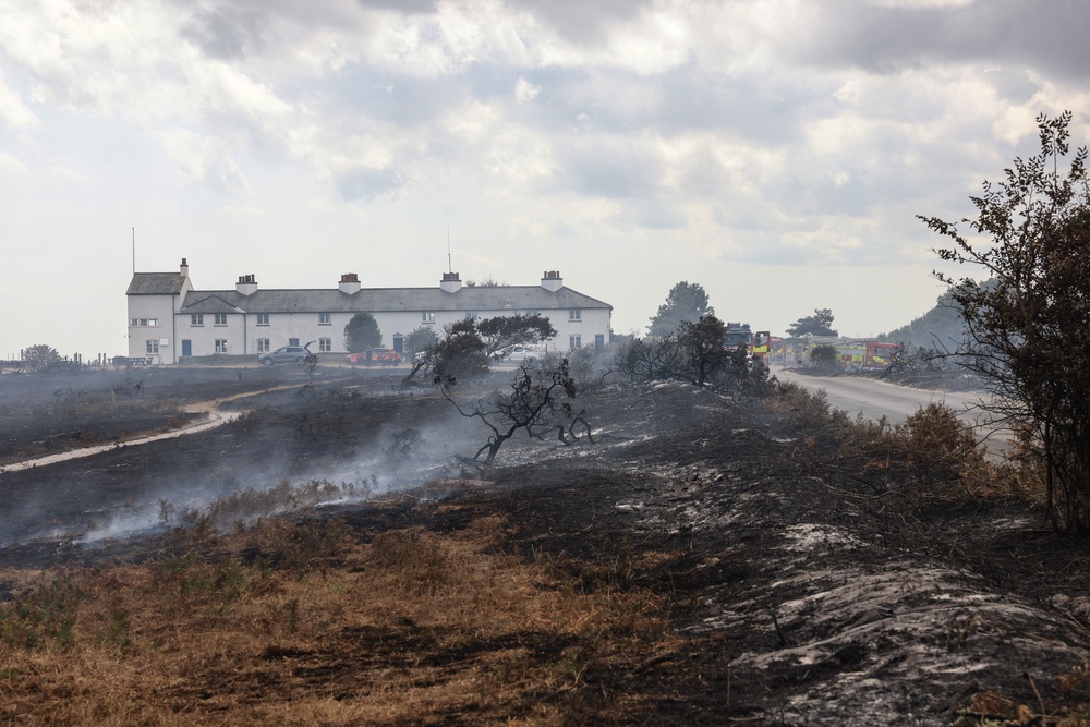 Smoke at the scene of the wildfire at Dunwich Heath (Humphrey Nemar/PA) (PA Wire)