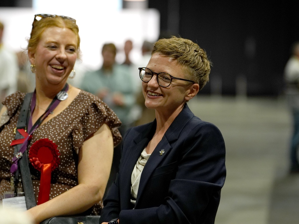 Labour Party candidate Bev Craig arrives at the vote count for the Greater Manchester mayoral by-election at the Co-Op Live Arena in Manchester (PA)