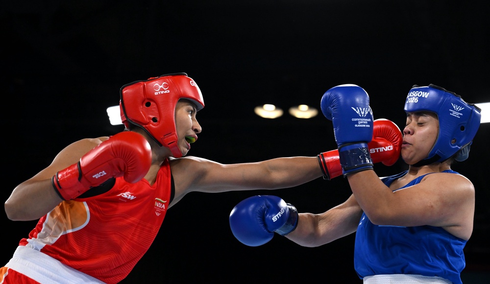 Taafaki (right) lost to India’s Lovlina Borgohain on Friday (Getty)
