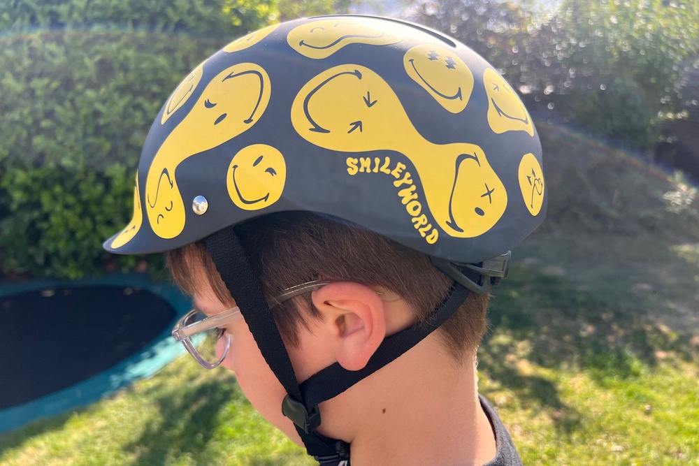 I imagine this helmet taking my child into their teens (Sarah Dawson/The Independent)