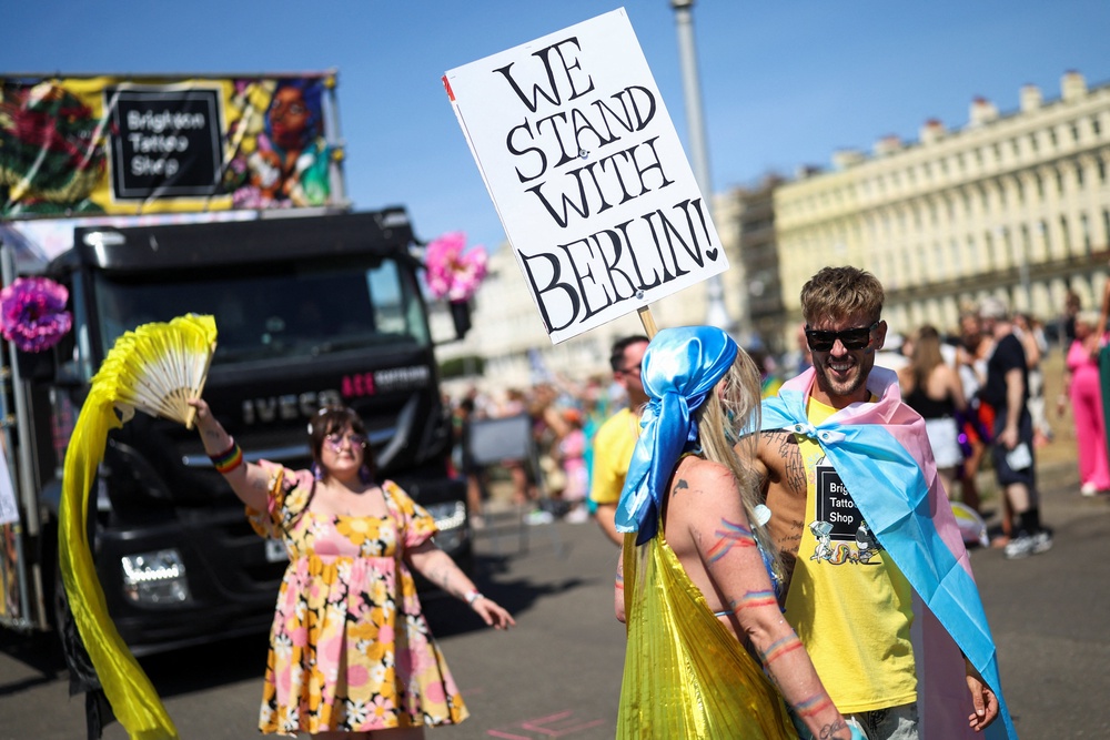 The Brighton Pride parade came a week after the Berlin pride attack (Reuters)