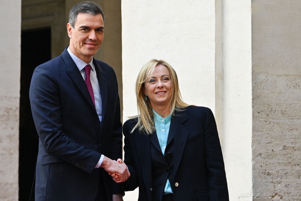 Spain's Pedro Sánchez has criticised Italy’s Giorgia Meloni’s stance on the crisis (AFP/Getty)