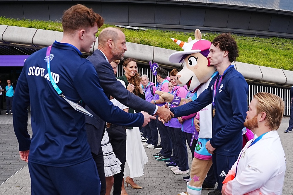 The royals met athletes including Mark Swan (right) (Jane Barlow/PA) (PA Wire)