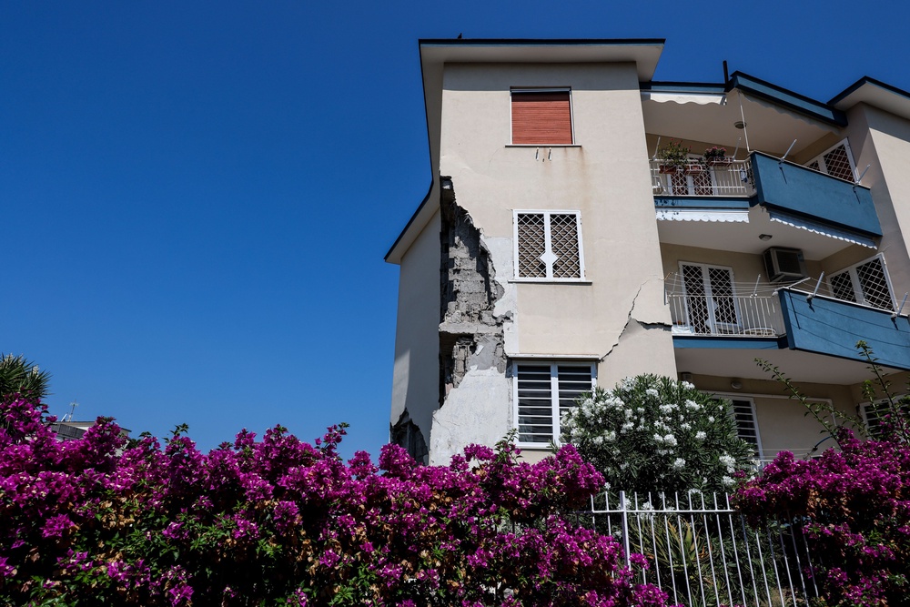 A view of the damage caused by a magnitude 4.7 earthquake that struck Pozzuoli (AP)
