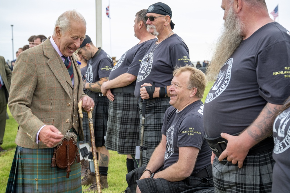 The King met competitors including the Wounded Highlanders (Lesley Martin/PA) (PA Wire)