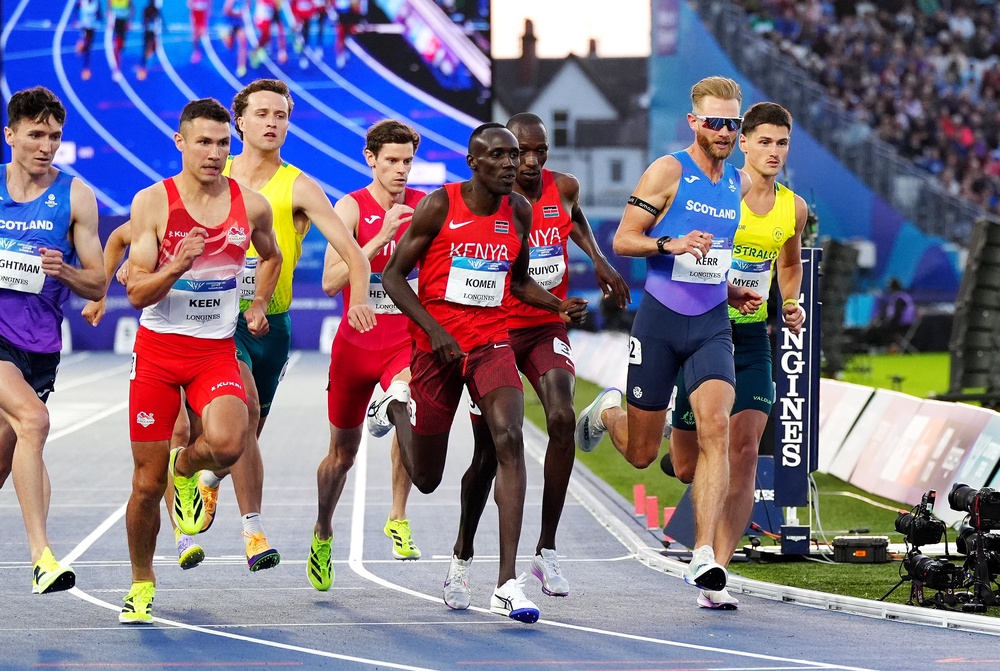 Josh Kerr had to fight for position before winning the men’s mile (Martin Rickett/PA) (PA Wire)