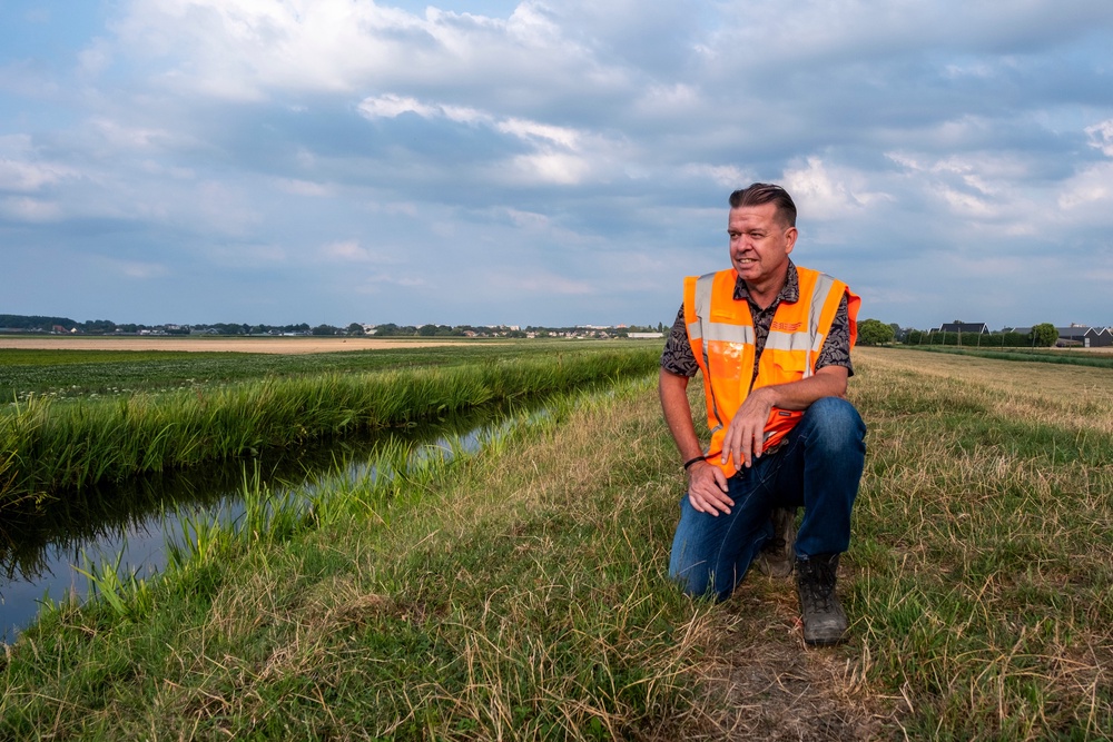 Peter van Duijvendijk, flood defence manager, near a dike in Waddinxveen, Netherlands (AP)