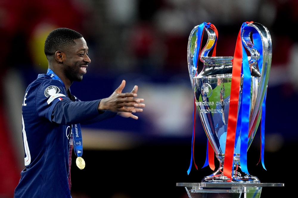 Ousmane Dembele won back-to-back Champions Leagues with PSG (PA)