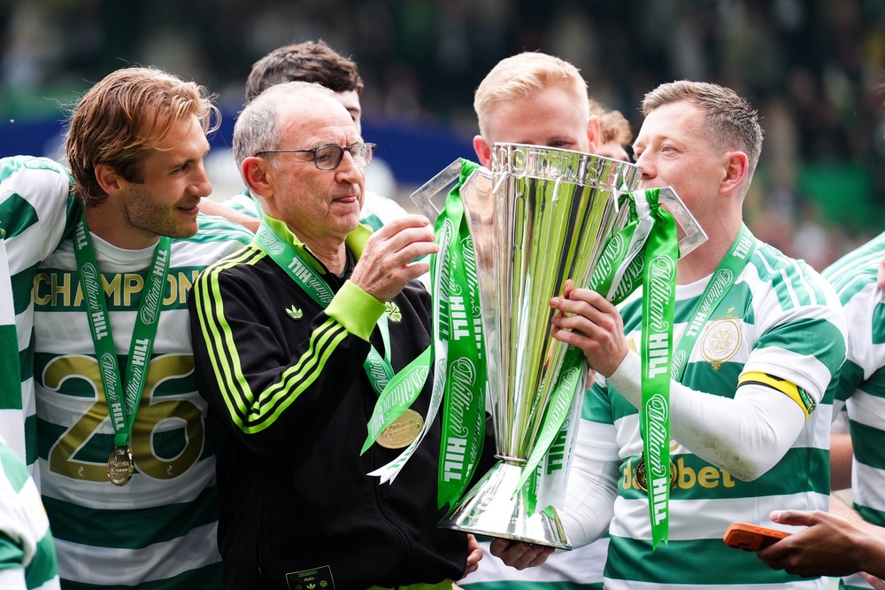 Martin O’Neill will lead Celtic into Premiership battle with Dundee on Monday evening (Andrew Milligan/PA) (PA Wire)