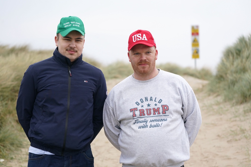 Trump supporters at Trump International Golf Links & Hotel in Doonbeg, Co Clare, during a previous visit by Donald Trump (Brian Lawless/PA) (PA Archive)