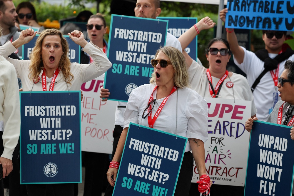 The union for the flight attendants says WestJet’s offer was not good enough (Reuters)