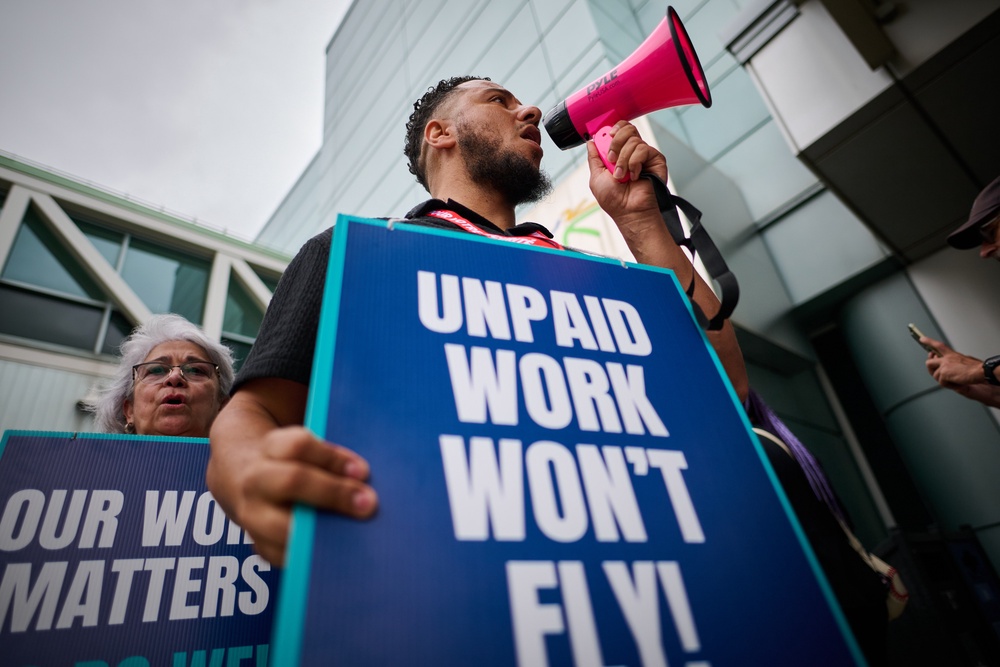 Over 300 flights had been canceled as of early Sunday as a result of the strike (AP)