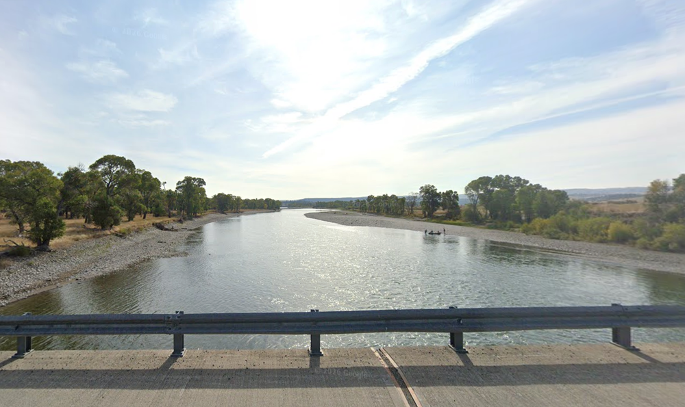 The rescue occurred on July 5 near the Pelican Fishing Access site on the Yellowstone River, officials said. Pictured: a view from the Greycliff Bridge, located a few hundred feet from the site (Google Maps)