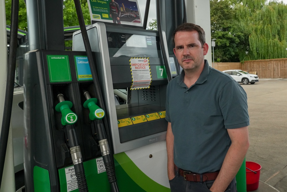 Ben Lawrence, a director at Lawrences Garages, at BP Scholing in Southampton, said fuel thefts were historically often carried out by people involved in other crimes, but rises in the cost of living mean this is no longer the case (Barnett Creative/PA)