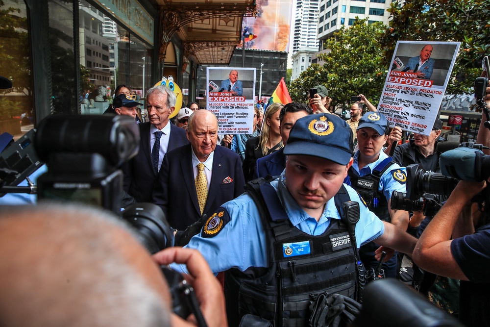 Protesters outside an earlier court hearing (Getty)