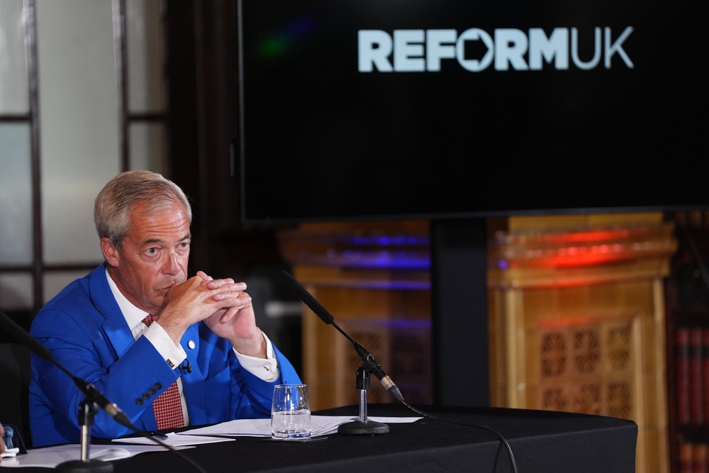 Reform UK leader Nigel Farage said the party was confident the plan adhered to international law (Jonathan Brady/PA) (PA Wire)
