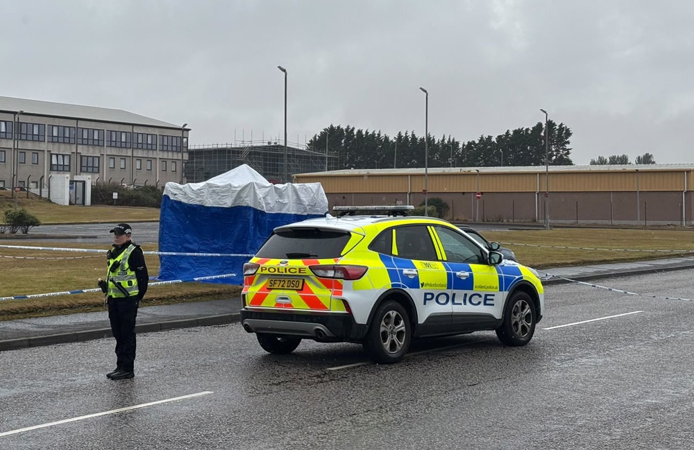 Police at the Elliot industrial estate in Arbroath (Rachel Keenan/PA) (PA Wire)