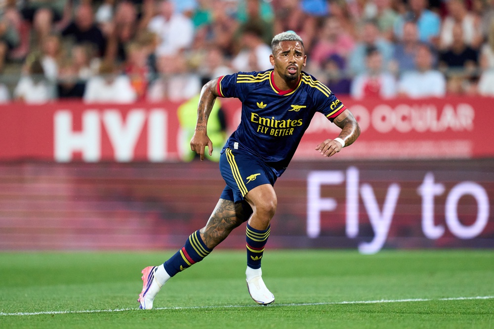 Gabriel Jesus of Arsenal FC looks on during the pre-season friendly match between Girona FC (Getty)