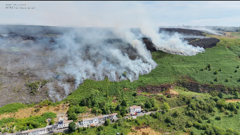 South Wales Fire and Rescue Service (Swfrs) said that ‘deliberate fire-setting’ was reported on the mountain overnight on Monday, even as crews continued their efforts to contain the existing inferno (South Wales Fire and Rescue Service)